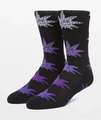 HUF Purple Life Black Crew Socks