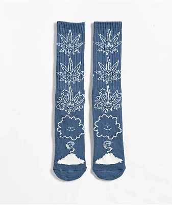 HUF Self Destruction Buddy Blue Crew Socks