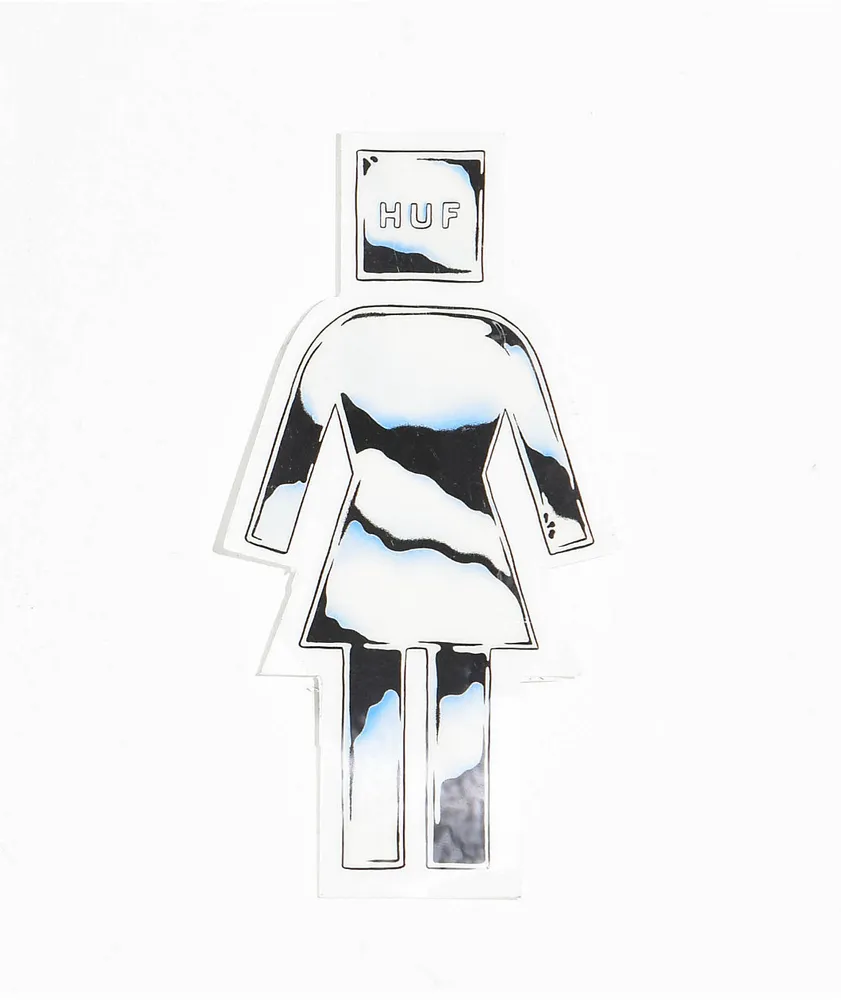 HUF X GIRL CHROME STICKER