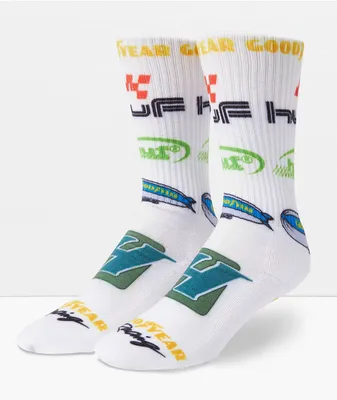 HUF x Goodyear Podium White Crew Socks
