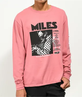 HUF x Miles Davis Voodoo Dusty Rose Washed Long Sleeve T-Shirt