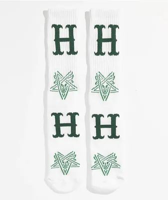 HUF x THRASHER White Crew Socks