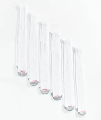 Hanes Over The Calf 6 Pack White Tube Socks