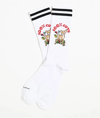 Happy Socks 100% Cute White Crew Socks
