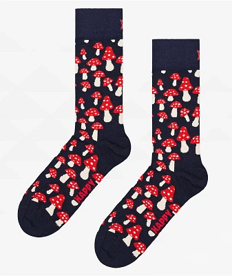 Happy Socks Mushroom Navy Crew Socks