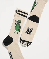 Happy Socks Pickle Beige Crew Socks
