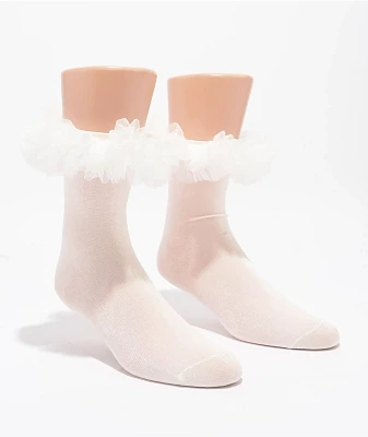 Happy Socks Tulle White Crew Socks