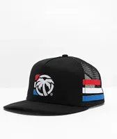 Heat Wave 4 Speed Stripe Black Trucker Hat