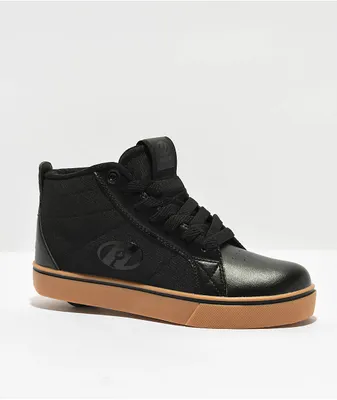 Heelys Kids Racer Mid Black & Gum Shoes