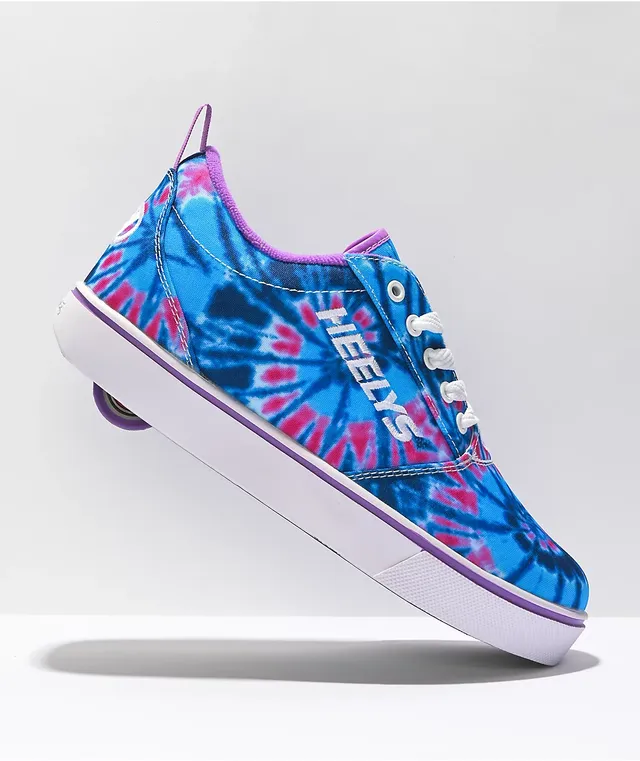 Purple Girls Blue Heelys Heelys Pro 20 Blue Purple Tie Dye Shoes