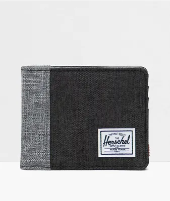Herschel Supply Co. Roy Crosshatch Black & Grey Bifold Wallet