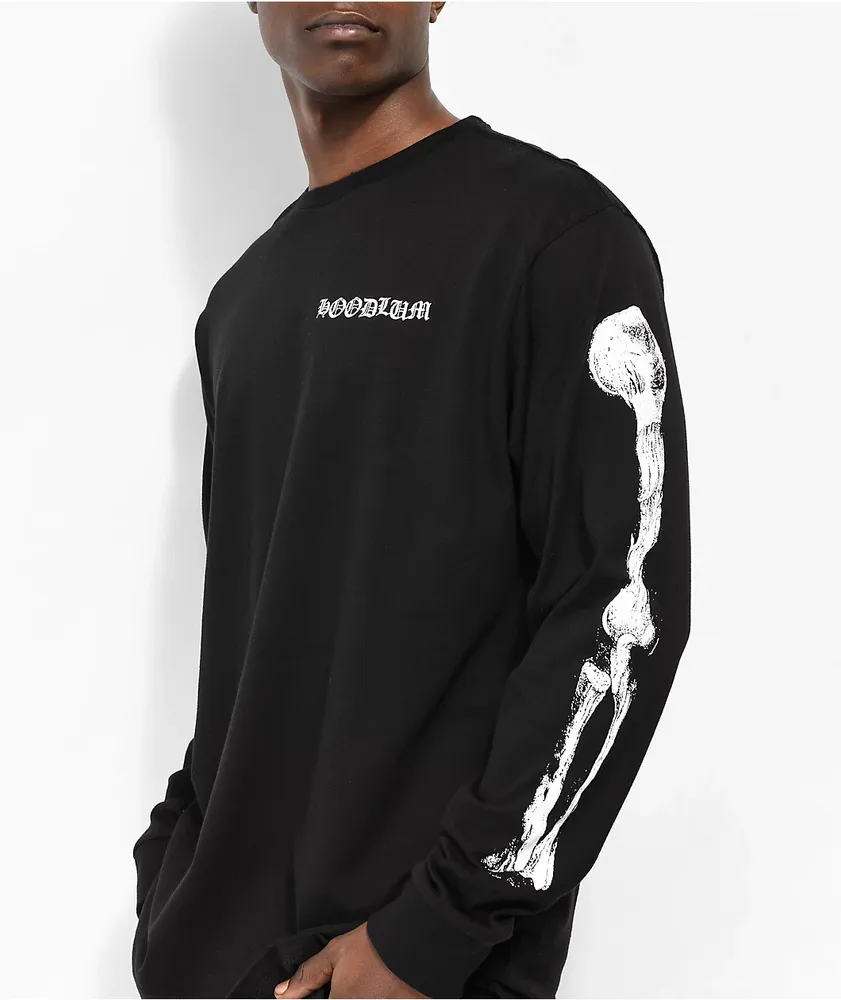 Hoodlum by Darby Allin Bones Black Long Sleeve T-Shirt