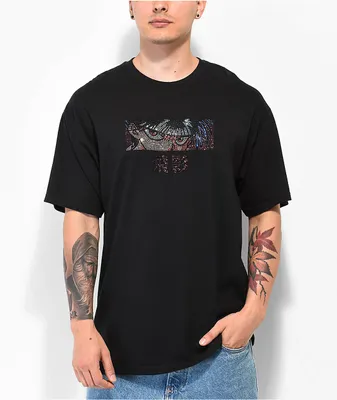 Hypland x Yu Yu Hakusho Heie Eyes Black Rhinestone T-Shirt