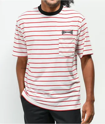 Independent Span Stripe Red & White Pocket T-Shirt