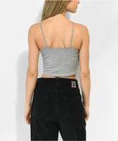 JV by Jac Vanek Suck It Grey Crop Tank Top