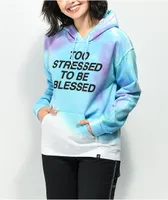 JV by Jac Vanek Too Stressed To Be Blessed Tie Dye Hoodie