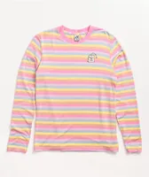 JV by Jac Vanek What's The Tea Striped Pink Long Sleeve T-Shirt