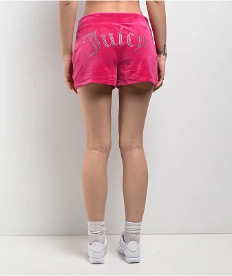 Juicy Couture OG Big Bling Free Love Velour Track Shorts