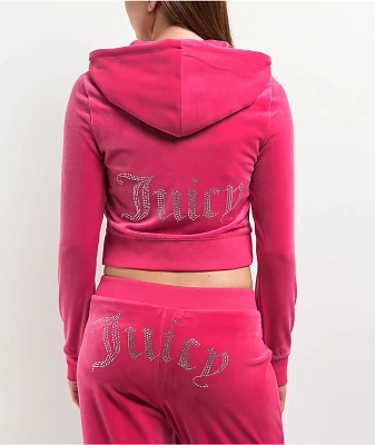Juicy Couture OG Big Bling Free Love Velour Zip Hoodie