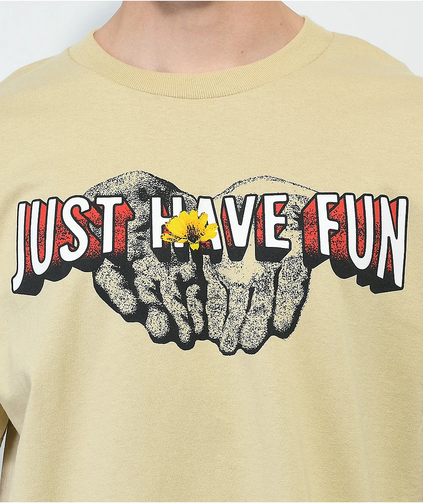 Just Have Fun Peace Offering Tan T-Shirt