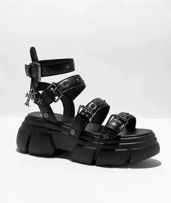 KOI A Raining Vengeance Charm Black Sandals