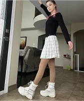 KOI Boned Catch White Platform Boots