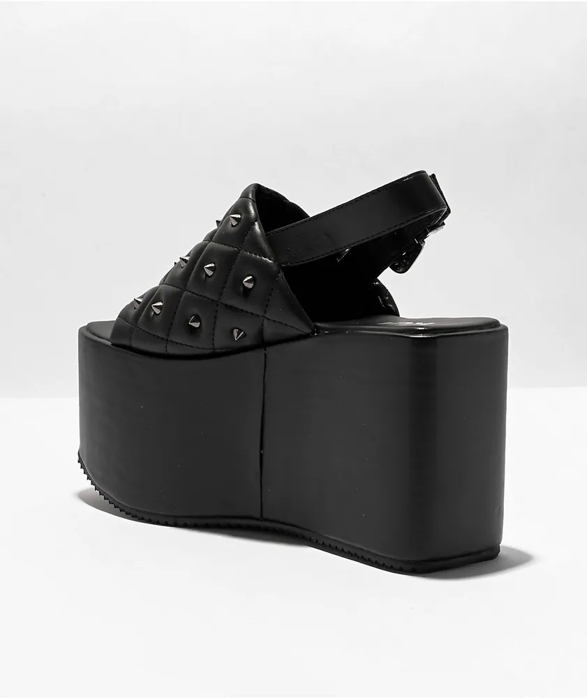 KOI Imperial Web Black Mega Platform Sandals