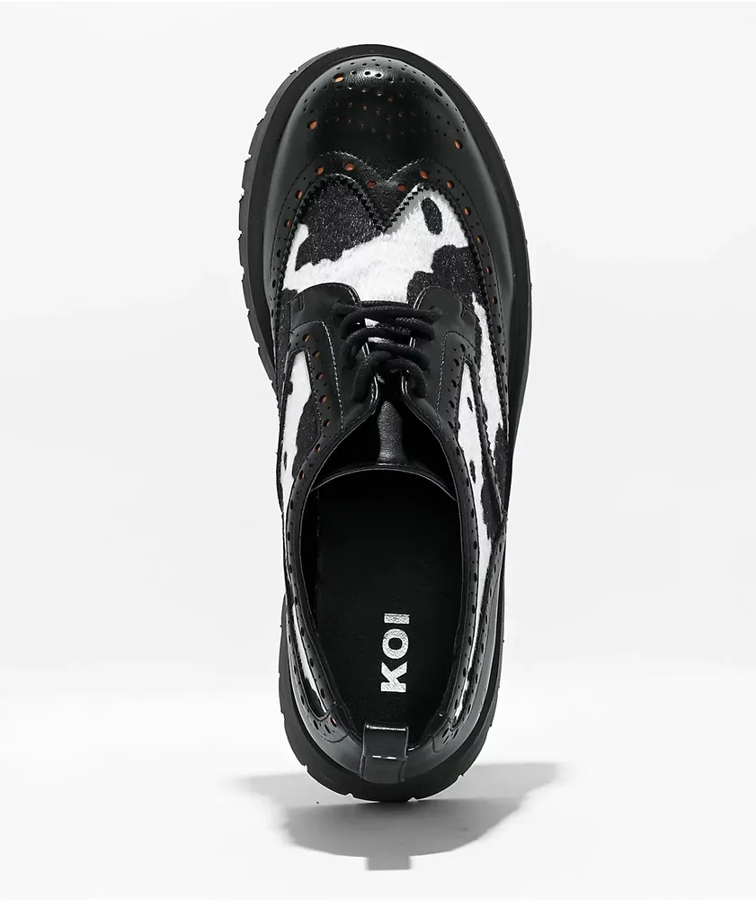 KOI Tibia Cow Black Derby Shoes