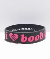 Keep A Breast Foundation I Heart Boobies Black & Pink Bracelet