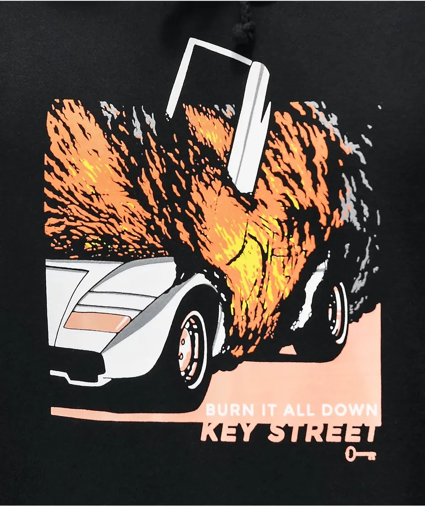 Key Street Burn It Down Black Hoodie
