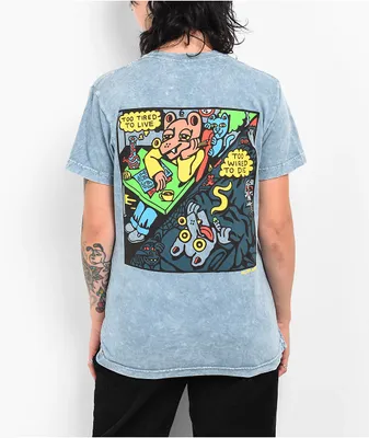 Killer Acid Duality Blue Mineral Wash T-Shirt
