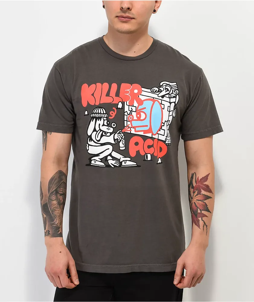 Killer Acid Paint Supplies Charcoal T-Shirt
