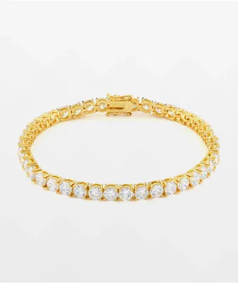 King Ice 5mm Single Row Gold Tennis Bracelet