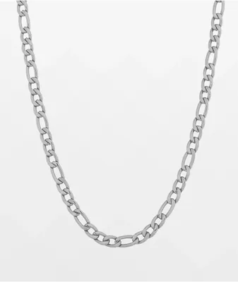 King Ice Figaro Silver 6mm Chain Necklace