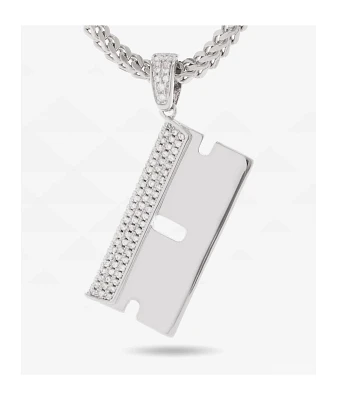 King Ice RZR Blade 20" White Gold Necklace