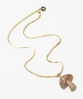 King Ice Shroom 20" Gold Necklace