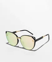 Kitty Rose Gold Round Cat Eye Sunglasses