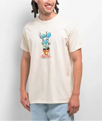 Krooked Blue Flowers Natural T-Shirt