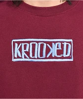 Krooked Box Maroon Crewneck Sweatshirt