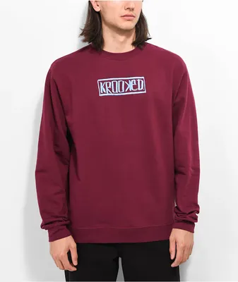 Krooked Box Maroon Crewneck Sweatshirt