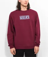 Krooked Box Maroon Crewneck Sweatshirt
