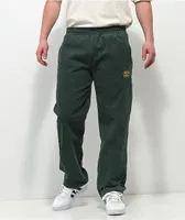 Krooked Eyes Dark Green Elastic Waist Corduroy Pants