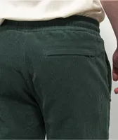 Krooked Eyes Dark Green Elastic Waist Corduroy Pants