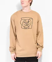 Krooked Moonsmile Tan Crewneck Sweatshirt