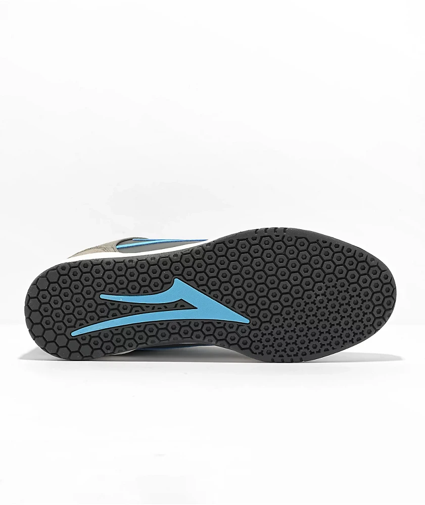 Lakai Telford Low Grey & Cyan Suede Skate Shoes
