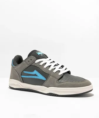 Lakai Telford Low Grey & Cyan Suede Skate Shoes