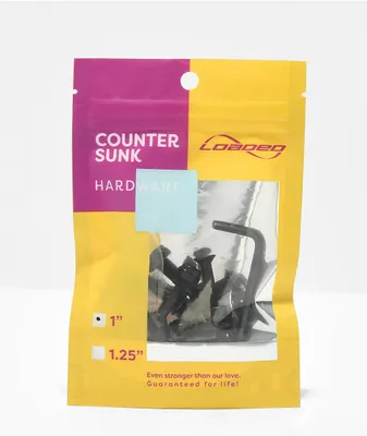 Loaded Counter Sunk 1" Skateboard Hardware