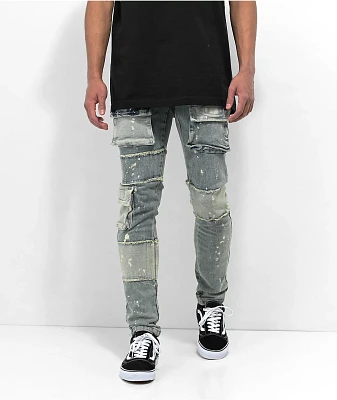 Lost Hill Light Wash Denim Cargo Pants