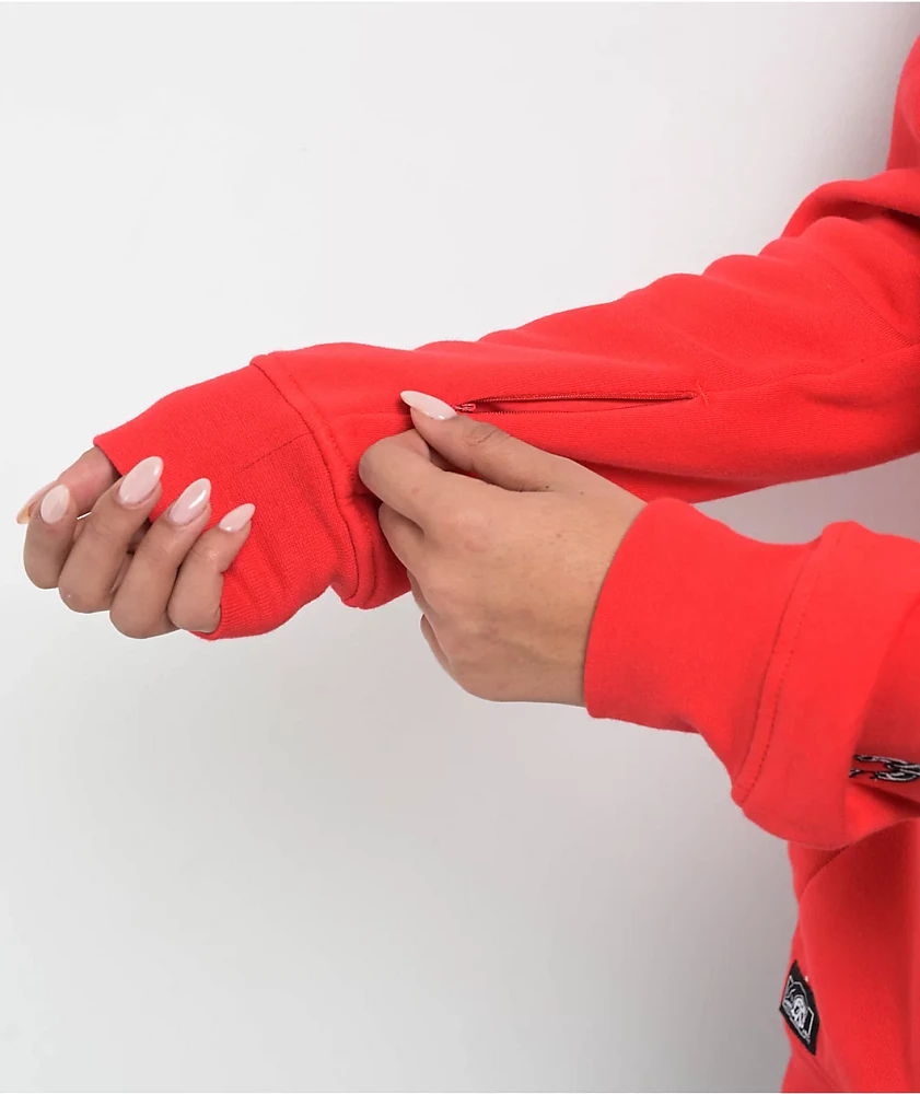 Lurking Class By Sketchy Tank Unchained Patched Red Zip Hoodie