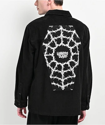 Lurking Class by Sketchy Tank Barbed Web Black Corduroy Zip Work Shirt